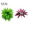 Seasonal Home Accents Artificial Fern And Red Dracaena Plants, UV Resistant Decorative Faux Plant, Maintenance Free Cascading Greenery Realistic
