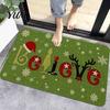 Festive Snowflake Area Rug Christmas Door Mat, Entrance Rug, 35" x 24" Non-Slip Washable Heavy Duty Mud Scraper Mat Welcome Water Absorbent
