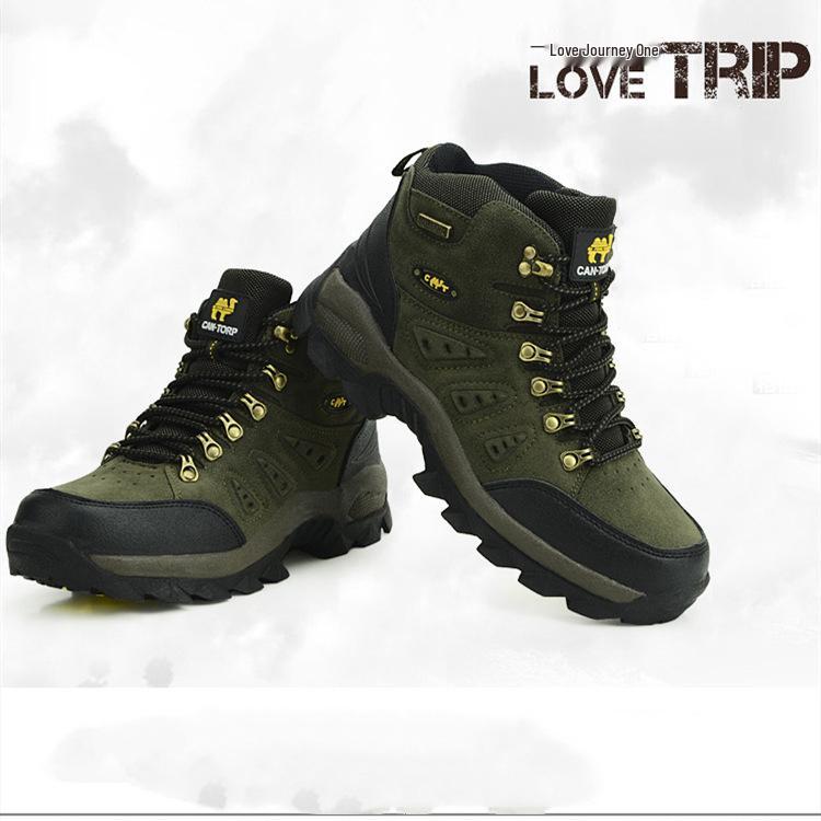 Unisex High-Top Outdoor Hiking Shoes - Spring & Autumn, Plus Size, Casual Mid-Top Climbing Footwear