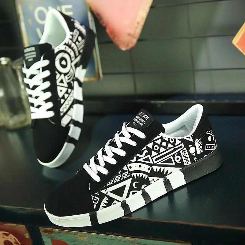 Мужская обувь для скейтбординга, кроссовки на плоской подошве, черная спортивная обувь, весна-осень, повседневные кроссовки с принтом, Zapatos Para Hombres для мужчин
