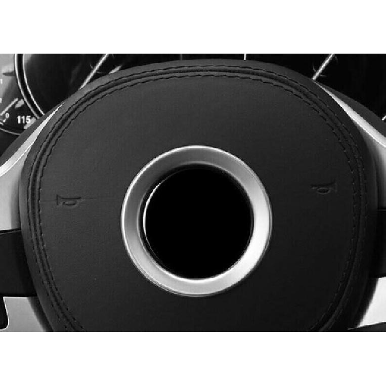 For BMW 5 Series G30 2018- Silver Steel Steering Wheel Cover Panel Trim