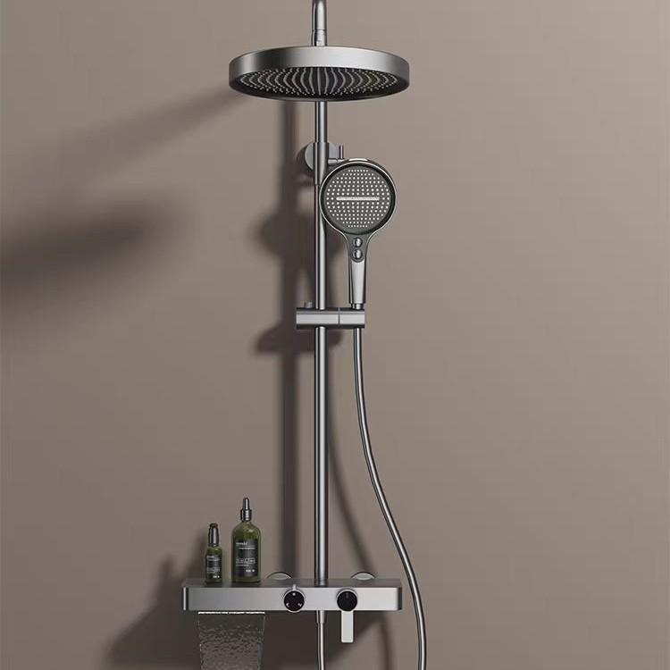 Роскошная полностью медная лейка тропического душа с большой полкой и регулируемым контролем температуры