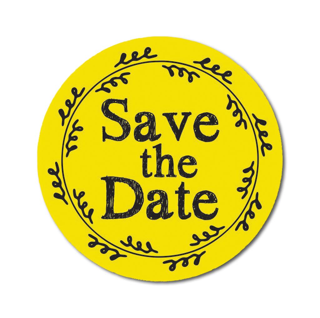 Darling Souvenir 1.6 Inches Round Classic White Wreath Save The Date Stickers Envelope Seals-45 Pcs