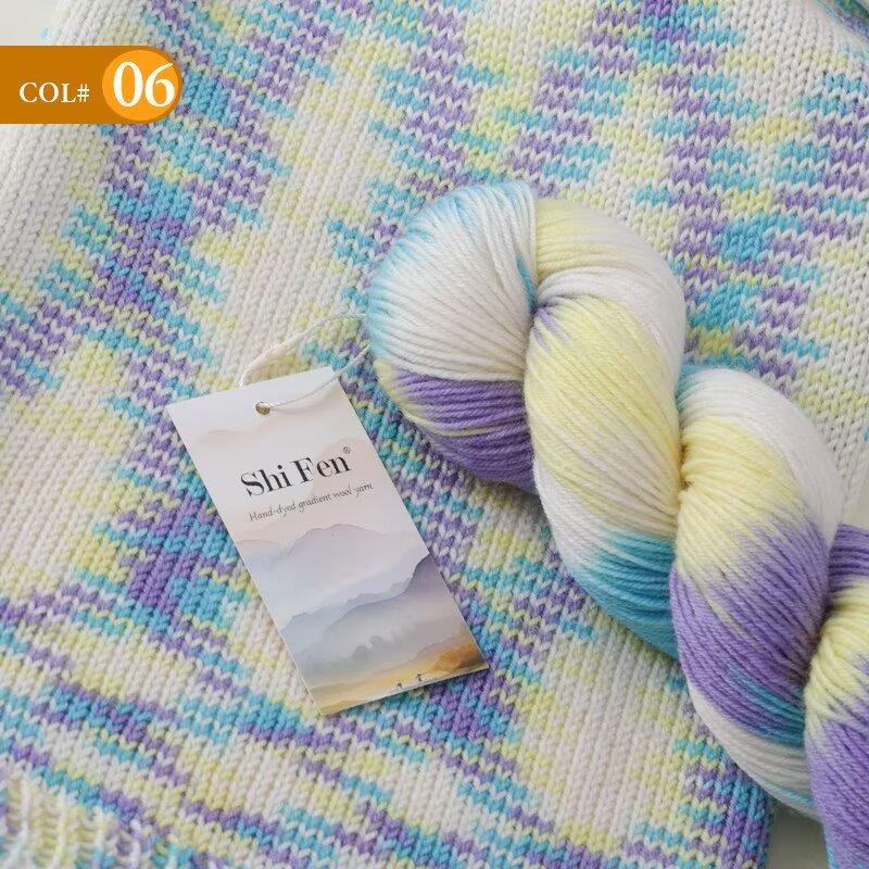 Hand-dyed Wool Yarn, Gradient DIY Knitting Patterns for Sweaters, Baby Silk Yarn Shawls, Scarves, and Handmade Hats