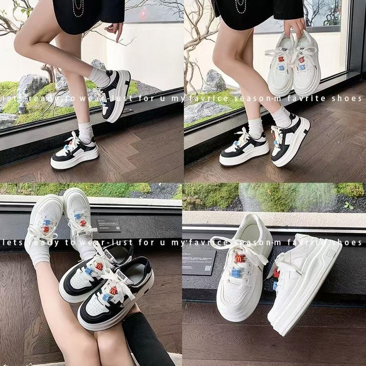 Туфли на высокой платформе белые женские новые весенние туфли 2025 года знаменитости из Интернета супер огонь маленькие повседневные туфли маффины обувь для досок