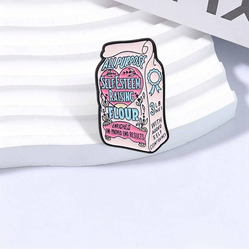 Xiaomi All Purpose Self Esteem Raising Flour Vintage Flour Sack Badge Enamel Pins Self Care Inspirational Heart Wheat & Medal Brooches