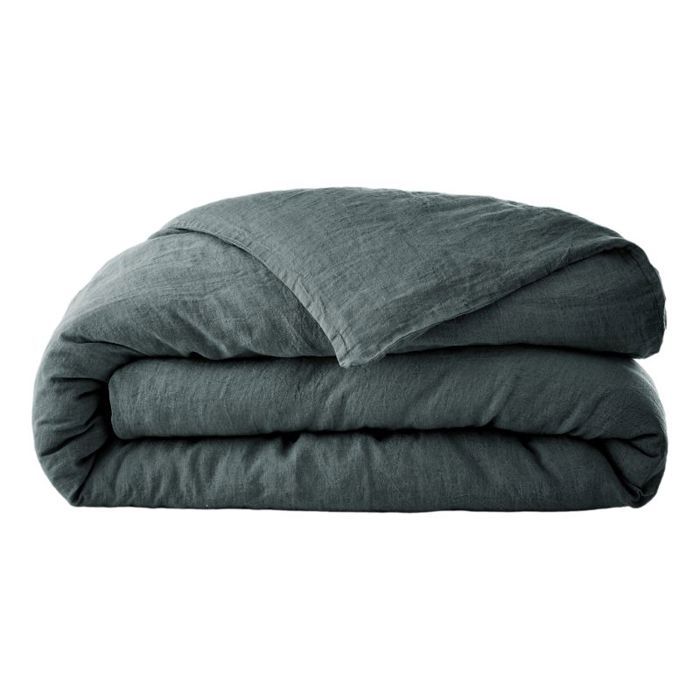 Housse de couette "Soline" toutes dimensions Lin lavé - 200x200 - Ardoise