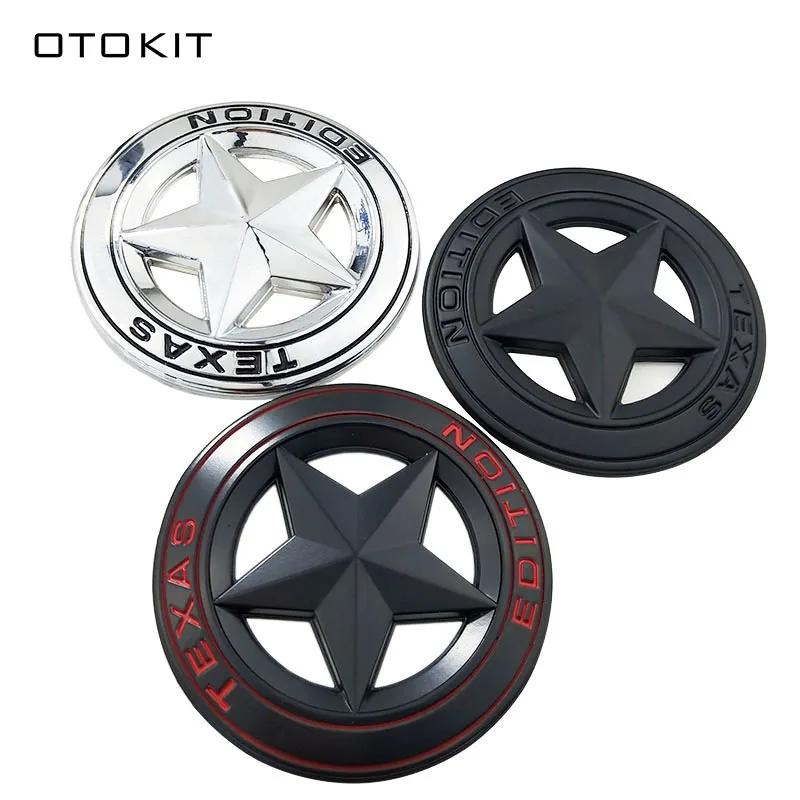 Metal TEXAS EDITION Shield Pentagram 3D Emblem Badge Car Fender Side Tail Body Sticker for JEEP Wrangler Liberty Grand Cherokee ALT1
