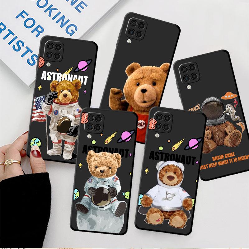 Мягкий чехол из ТПУ с рисунком астронавта и медведя для Samsung Galaxy A72 A51 4G A11 A22 A13 A21s A12 A71 A32 A52 5G A42, чехлы в виде ракушки