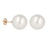 [Q2623] - Gold Plated Ivory 'Perla' Earrings - 16 Mm