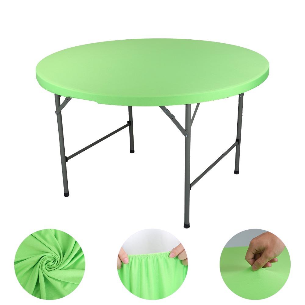 Diameter 48/60in Stain-Resistant Tablecloth Elastic Picnic Table Cloth Round Table Cover Camping