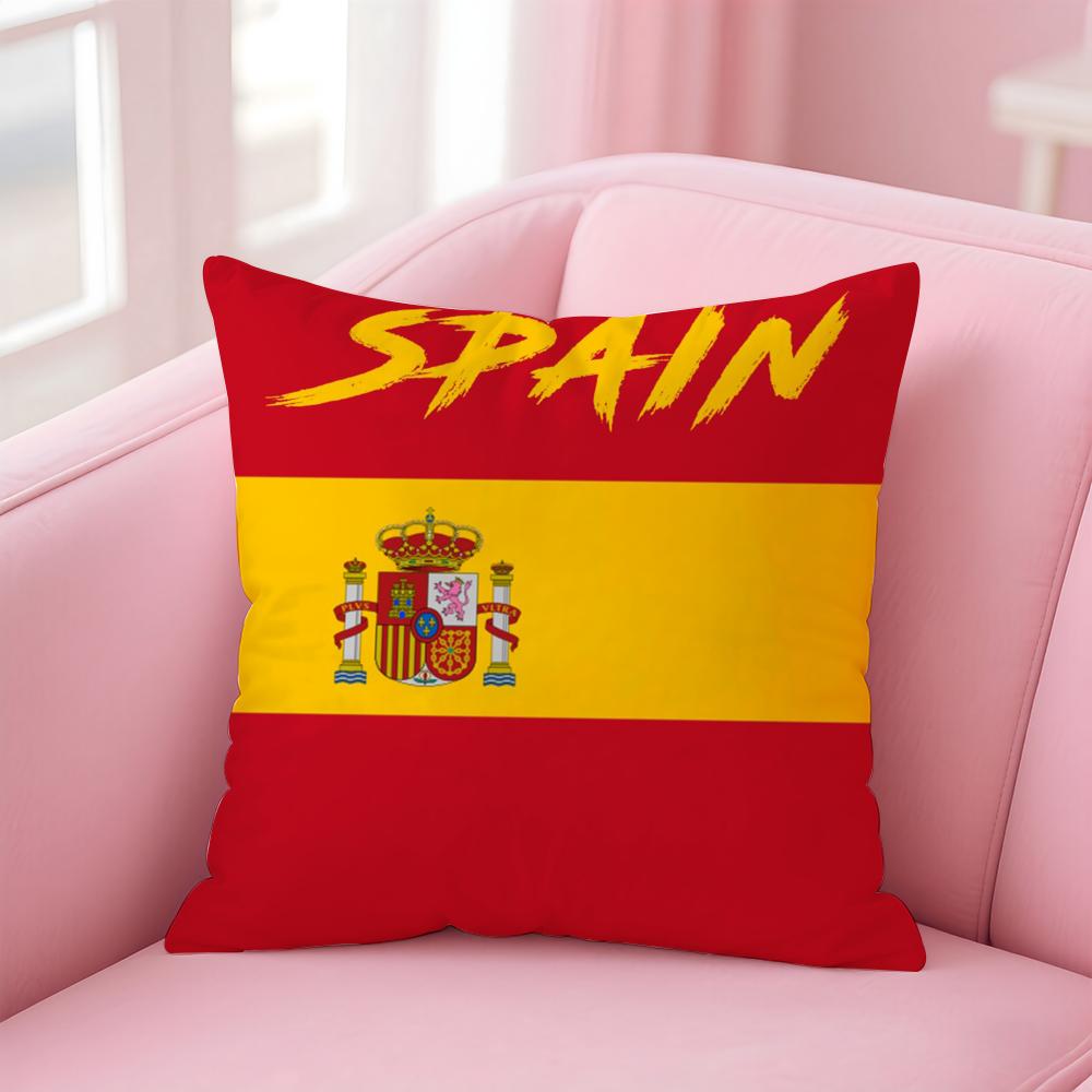 Spain ESP flag Cushion Cover EcoFriendly Odorless Healthy Pillowcase Soft  Comfortable KidSafe No Filling
