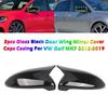 2pcs Gloss Black Door Wing Mirror Cover Caps Casing For VW Golf MK7 2015-2019