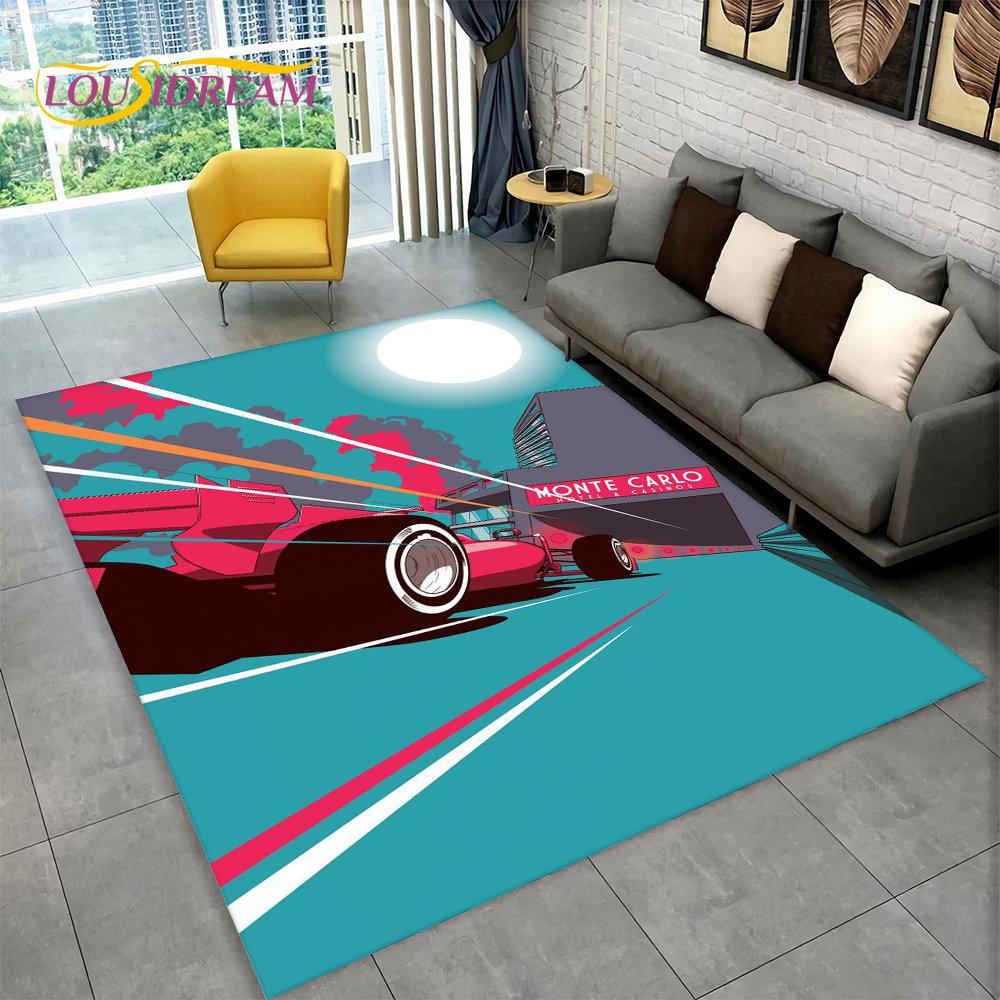 Коврик для гоночных спортивных автомобилей, большой, ковер для дома, гостиной, спальни, дивана, коврика для двери, детский нескользящий коврик для кухни