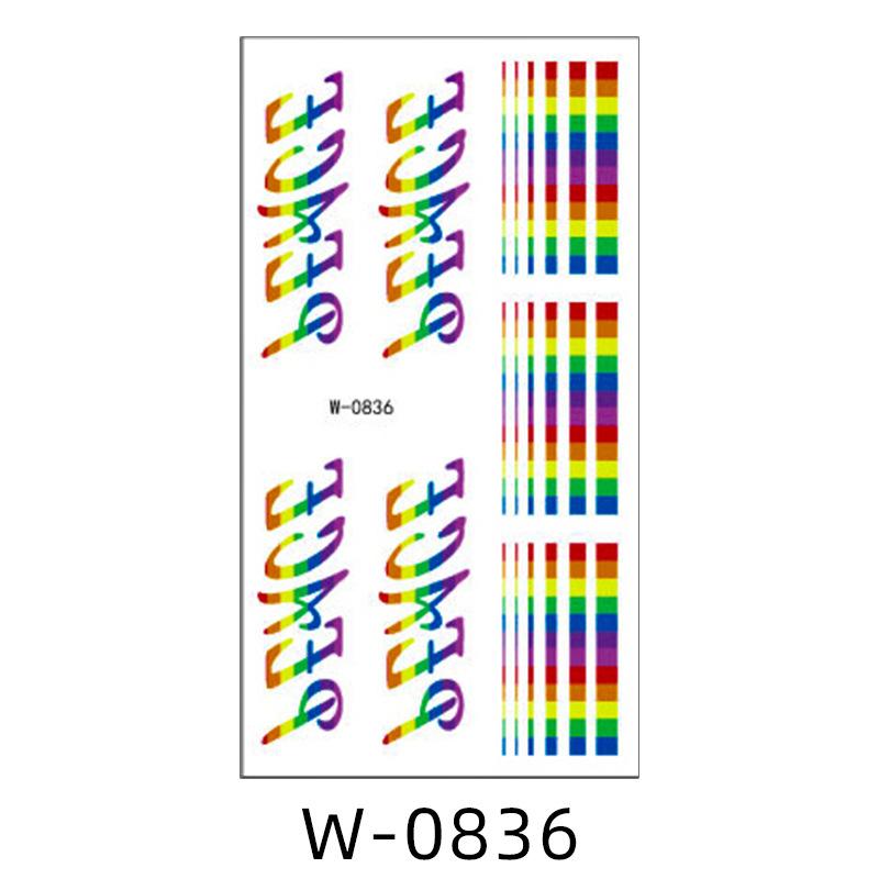 Мультяшная тату-наклейка водостойкая радужная цветная личность милая тату-наклейка детская временная татуировка