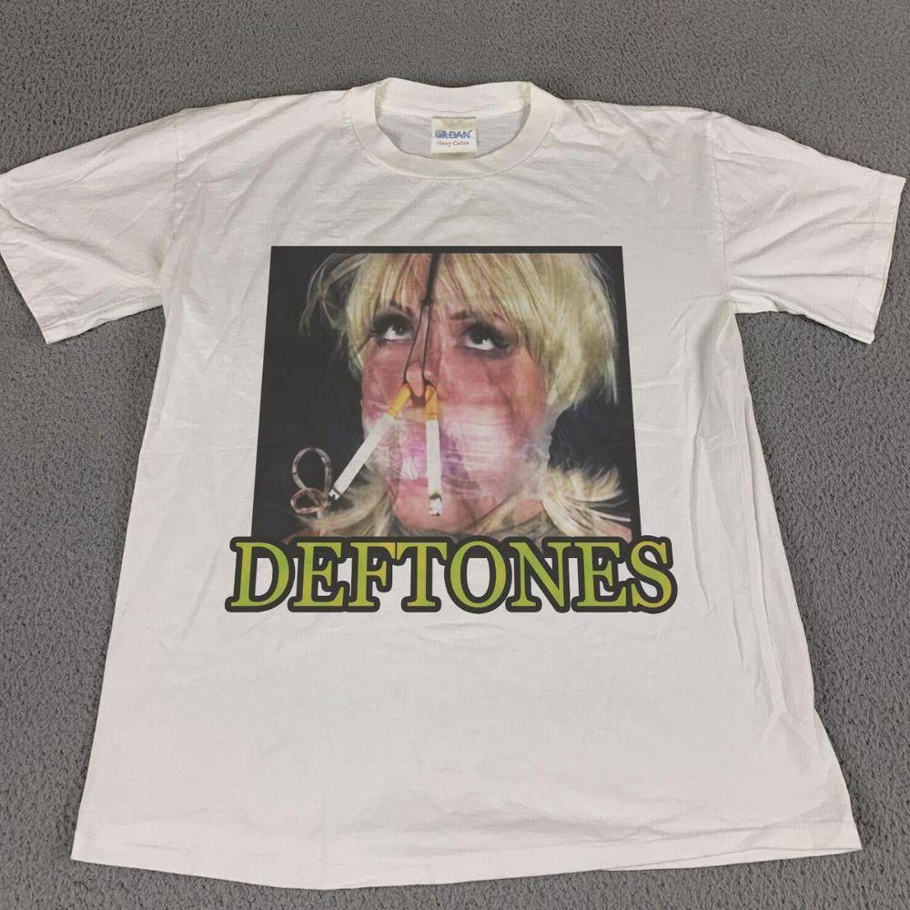 Deftones Группа Дымящаяся Девушка Смешная Белая Унисекс Футболка Для Мужчин Женщин S-5XL Унисекс Футболка