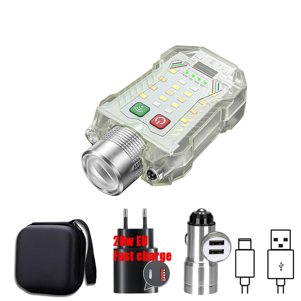 Mini Portable LED Flashlight with Motion Sensor Headlight 8 Modes USB Rechargeable Pen Clip Pocket Torch Outdoor Emergency Light