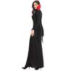 Halloween Witch Vampire Bat Costume Adult Women's Black and Red Dress Performance Costume
