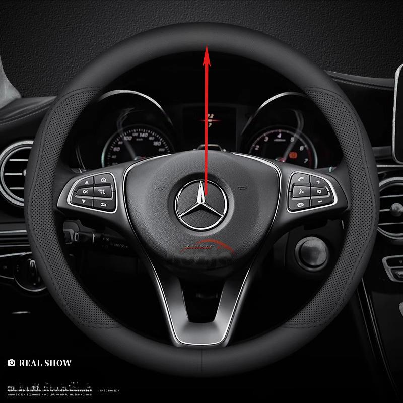 Кожаная накладка на руль автомобиля для Mercedes-Benz GLE S GLE GLS G GL CL ML R SL GLK 400 450 500 350 320 580 38см Аксессуары