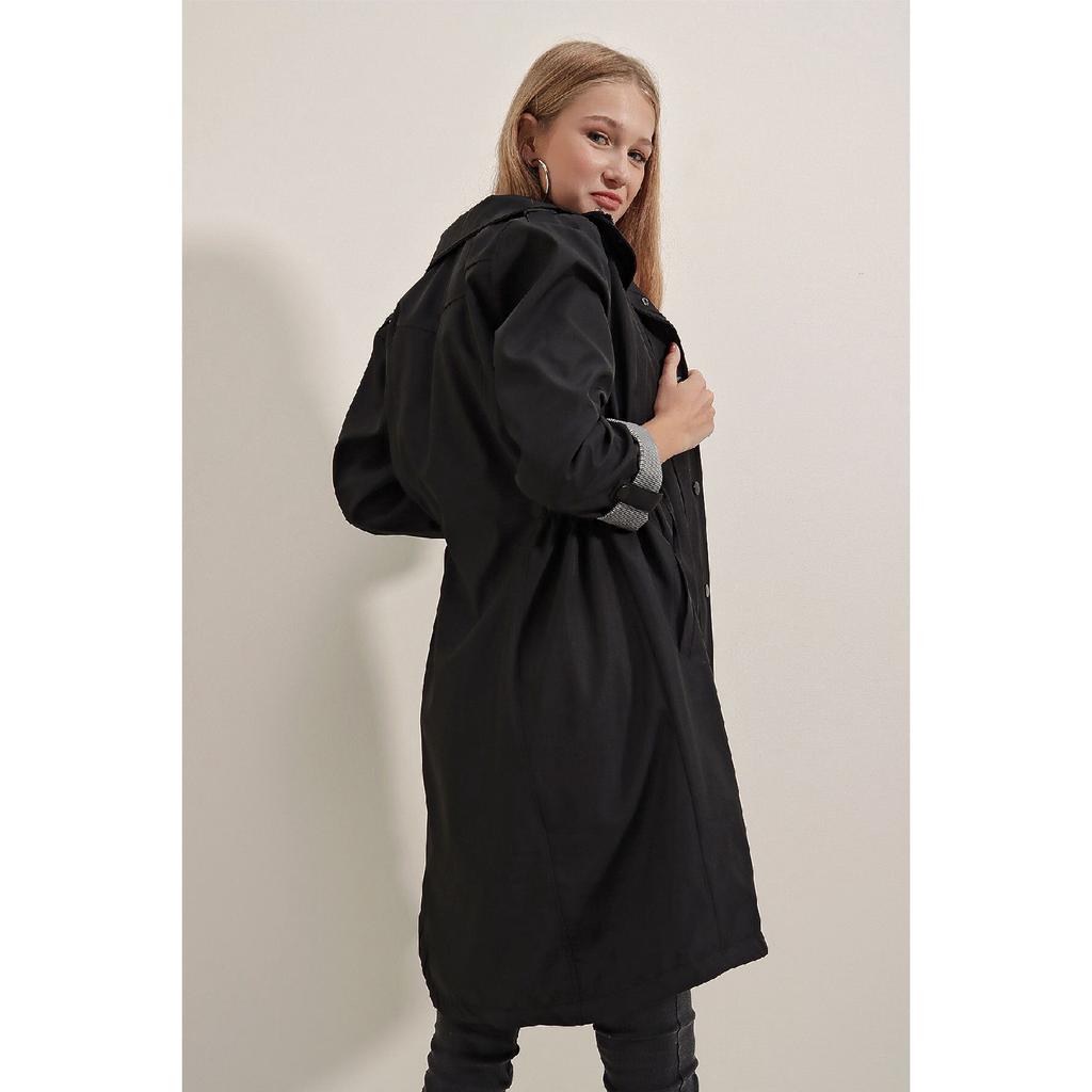 5808 Trench Coat With Waist Tie - Beige