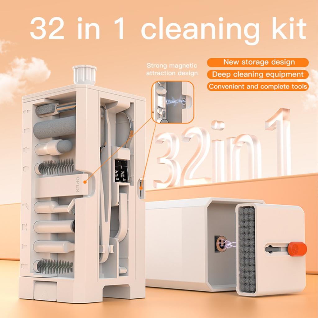32 in 1 Keyboard Cleaning Kit Multifunction Cleaner Kit for Earbuds Cellphones PC Screen Camera Lens Electronics Devices