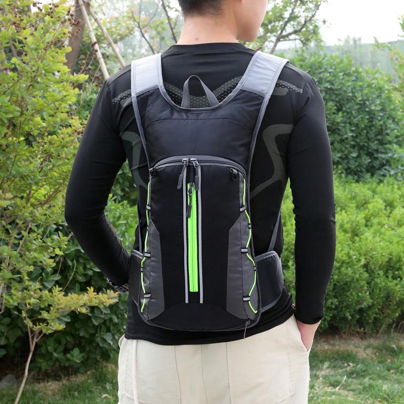 Lightweight, Breathable Outdoor Cycling Backpack with Water Bag & Helmet Storage - Unisex Wear-Resistant Design