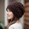 Double Layers Pile Hats Autumn Winter Women Knitted Pullover Cap Fashionable Stacking Velvet Hat