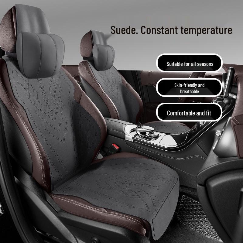 Volkswagen-Compatible Suede Car Seat Cushion, Universal Five-Seater Half-Surround Cover