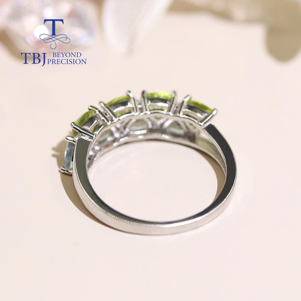 New Colorful Topaz Peridot Jewelry Set Real Gemstone Clasp Earring Ring 925 Sterling Silver for Women Gift Daily Wear