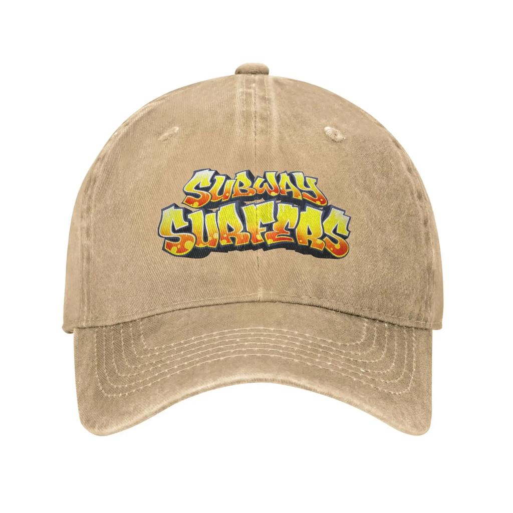 Кепки с логотипом Subway Surfers Повседневные потертые джинсовые кепки-snapback Унисекс Для всех сезонов Дорожные Мягкие кепки без структуры