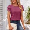Women's Blouse with Short Sleeve Round Neck Loose Casual T-shirt