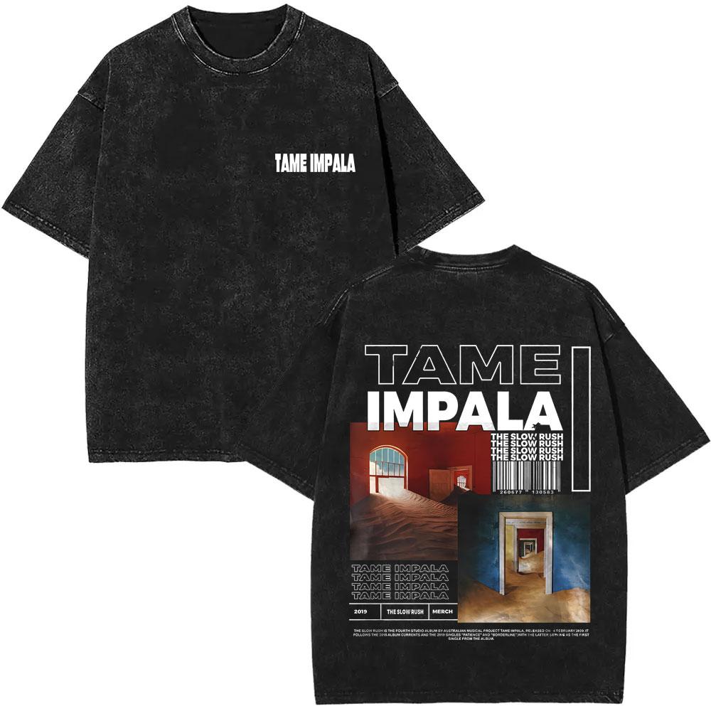 Washed Pop Rock Band Tame Impala Album Logo T Shirts TInner Speaker Tshirt Lonerism T Shirt Currents Tshirts The Slow Rush Tee