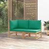 VidaXL Garden Lounge Set 2 Pcs with Cushions Green Bamboo 362291