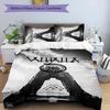 Mythology Valhalla 3pcs Bedding Set Duvet Cover Closure Includes 1 Duvet Cover & 2 Pillowcases for All Seasons Bedroom Home Dorm Decor