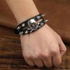 Модные ювелирные изделия ручной работы из натуральной кожи браслет с черепом для мужчин
