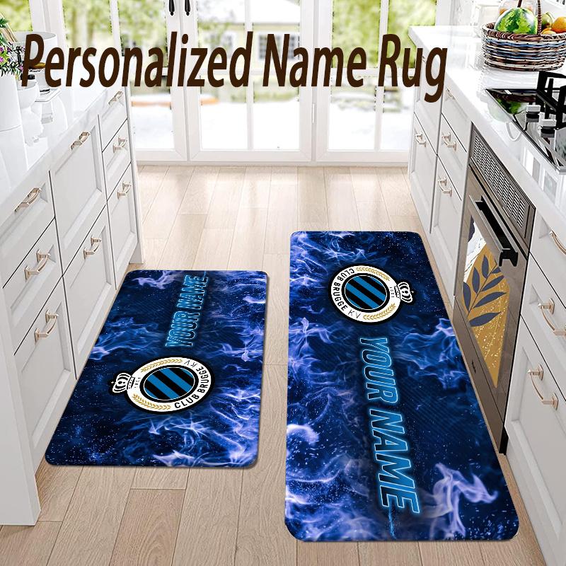 Custom Name Club Brugge FC Flannel Area Rug Kitchen Floor Mat Personalized Home Decoration