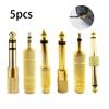 5pcs 6.35mm Plug To 3.5mm Jack Audio Headset Microphone Guitar Adapter 6.5mm Male To 3.5mm Female Converter Aux Cable