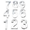 New 3D Digits 0-9 Number Silver Sticker 5cm Plate Sign Hotel Silvery Door Number Plaque Modern Plated for Home Decoration