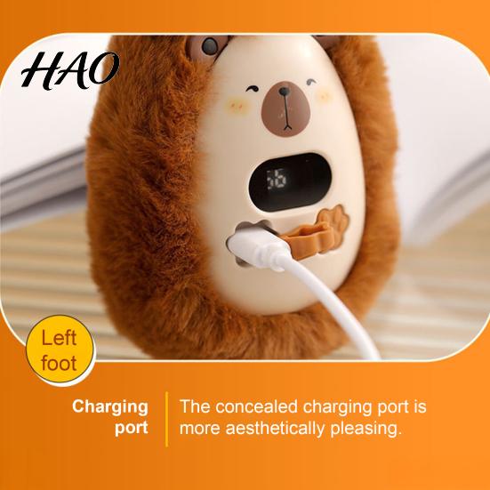 Winter Essential Warmers Cute Plush Hand Heater, Rechargeable Electric Portable Pocket Soft Mini Personal Heater for Outdoors Warm Outdoor Commuting