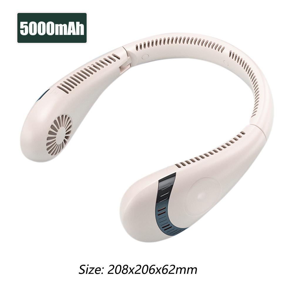 Новый портативный подвесной вентилятор на шею 5000 мАч USB перезаряжаемый безлопастной бесшумный спортивный вентилятор Летний уличный вентилятор с воздушным охлаждением Носимый вентилятор с шейным ремешком