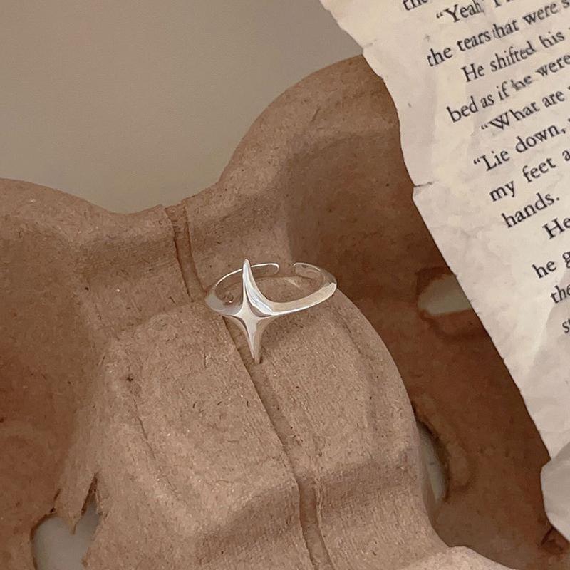 Звезда Открытое Кольцо Для Женщин Простое Темпераментное Корейское Универсальное Ювелирное Изделие Подарки Оптом На Каждый День