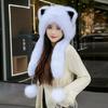 New Cute Cat Ear Hat Imitation Fox Hair Ear Protection Hat Scarf Hat Integrated Winter Fur Hat Age Reduction Foreign Style Fashion Milliner