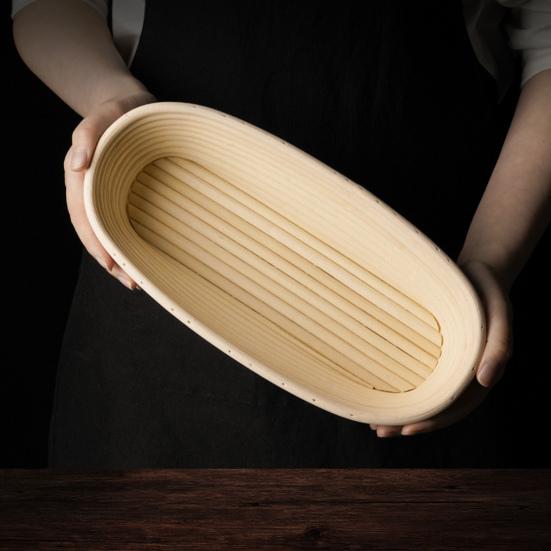 Корзина для брожения из ротанга для выпечки хлеба на закваске, круглый овальный набор ручной работы, домашний декор