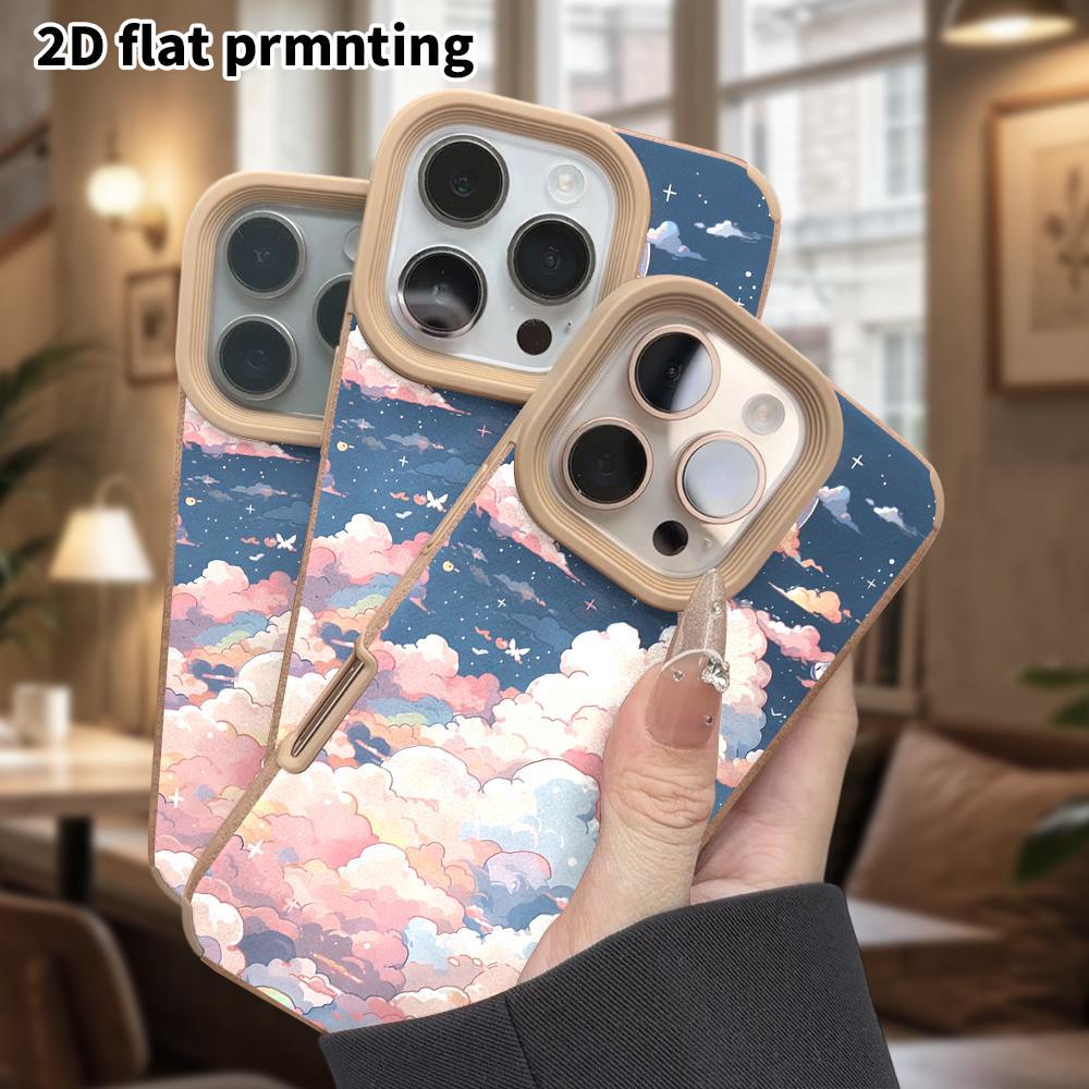 Phone Case: Lambskin 2D Flat Samsung Galaxy A34 A35 M05 M06 S20 S22 S21 FE Plus 5G Protective Case, Cloud Sea and Planets, Christmas and Halloween Gif