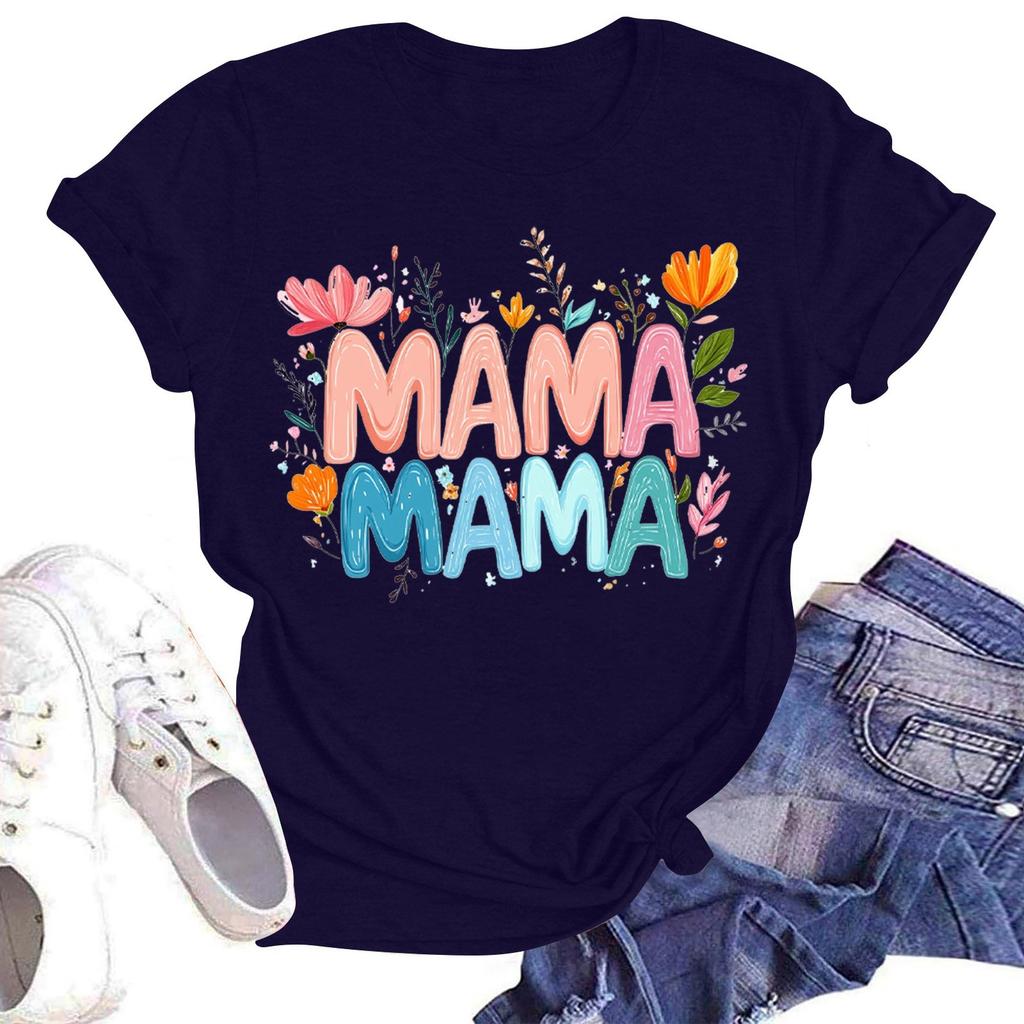 Женская повседневная футболка с круглым вырезом и короткими рукавами с принтом