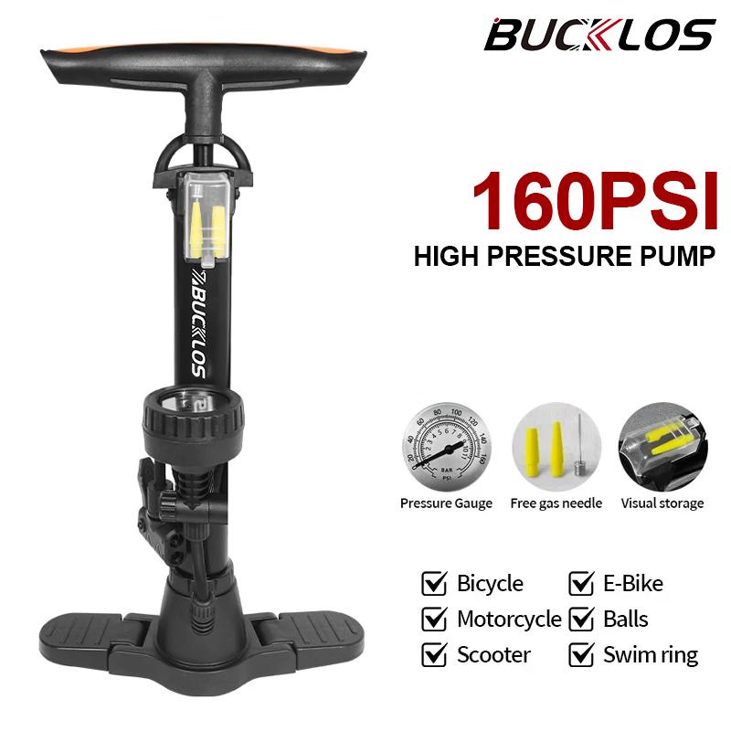 BUCKLOS 160PSI Велосипедные насосы Шредер/Преста Насос-инфлятор для клапана велосипедной шины Манометр высокого давления Накачиватель шин для мотоцикла