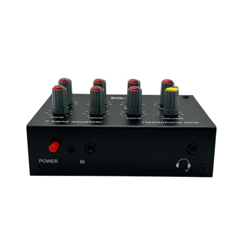 7 Band Digital Equalizer 3.5mm Jack Dual Channel Audio Headset Amplifier 12dB High Bass Adjustment for Mobile Phone