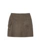 Iligo Suede Biker Mini Skirt Brown