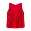 Kaslead New Arrival Women's Fashion Style Stylish Simple and Versatile Pure Color Ruched Sleeveless Vest