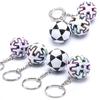 3D Sports Football Souvenirs Pu Leather Keyring Men Soccer Fans Keychain Pendant